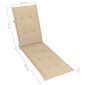 vidaXL atpūtas krēsla matracis, bēšs, (75+105)x50x4 cm cena un informācija | Krēslu paliktņi | 220.lv