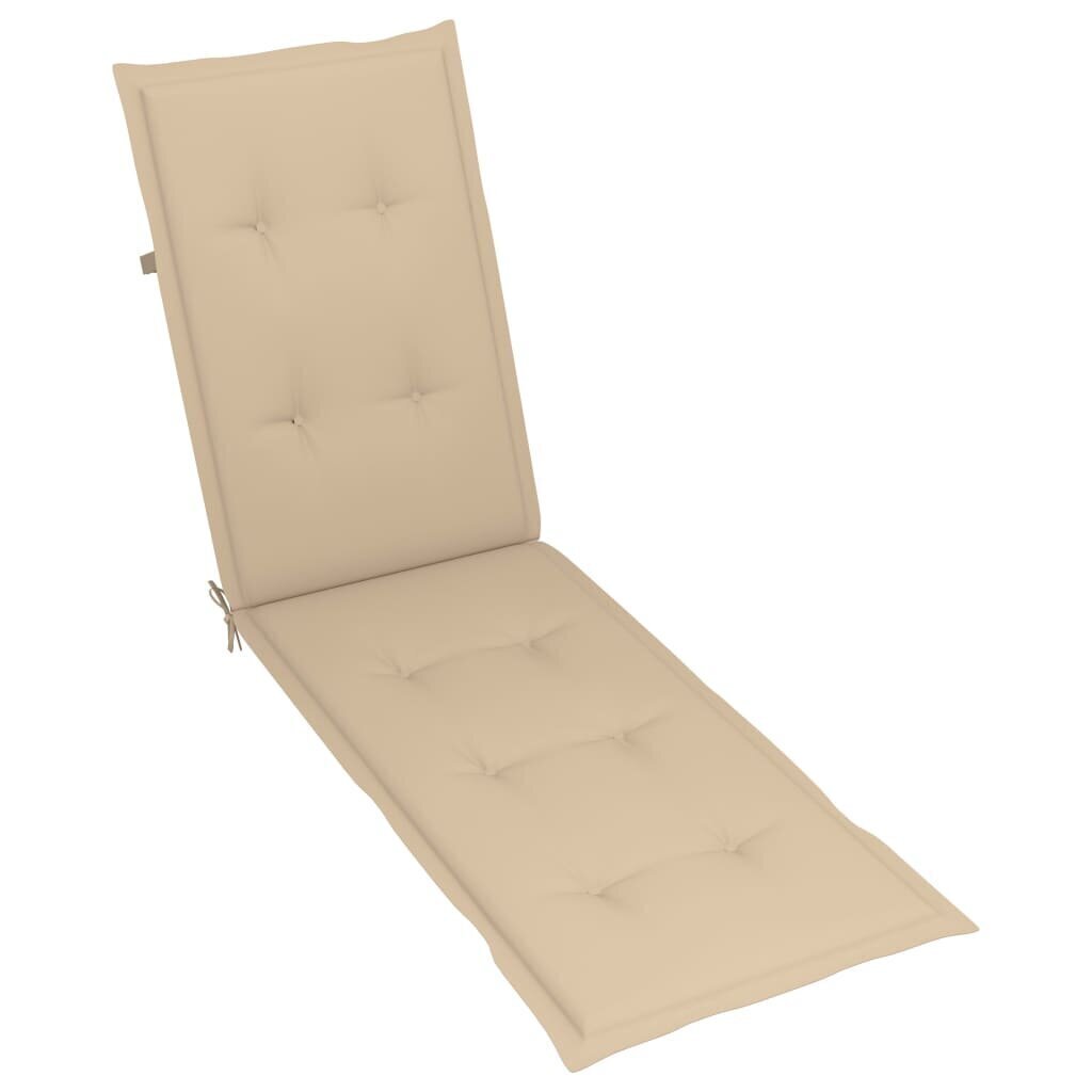 vidaXL atpūtas krēsla matracis, bēšs, (75+105)x50x4 cm cena un informācija | Krēslu paliktņi | 220.lv