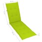 vidaXL atpūtas krēsla matracis, spilgti zaļš, (75+105)x50x4 cm cena un informācija | Krēslu paliktņi | 220.lv
