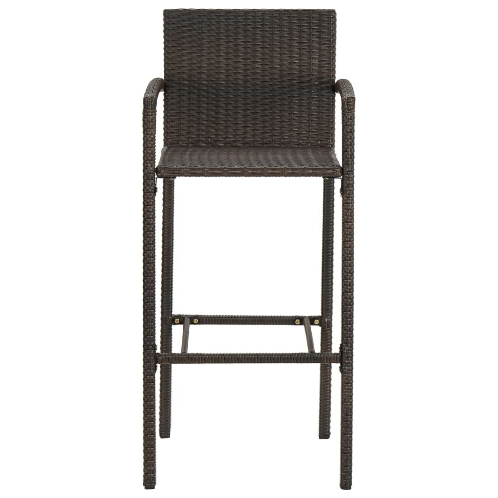 vidaXL bāra krēsli, 4 gab., brūna PE rotangpalma cena un informācija | Virtuves un ēdamistabas krēsli | 220.lv