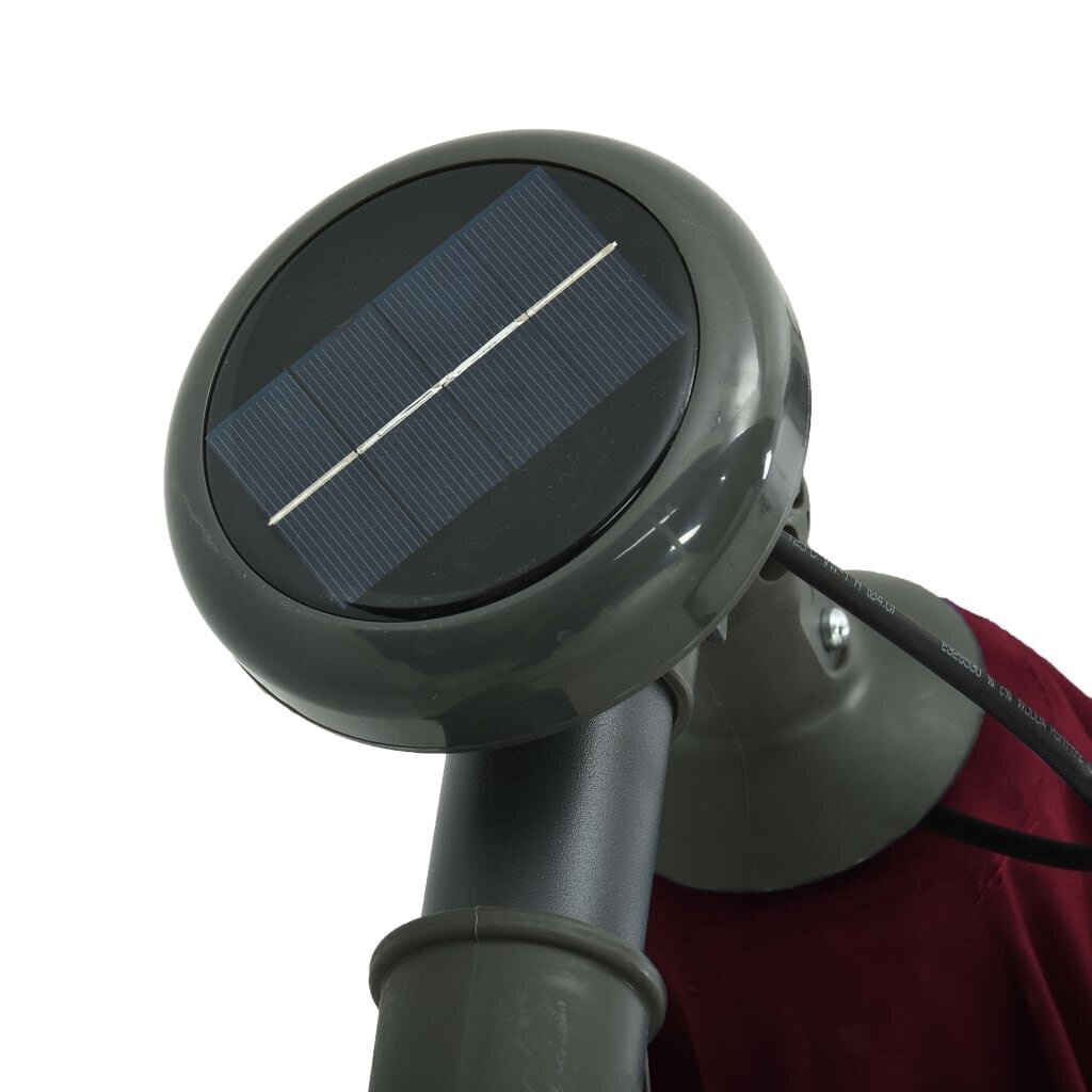 vidaXL saulessargs ar LED gaismām un tērauda kātu, vīnsarkans cena un informācija | Saulessargi, markīzes un statīvi | 220.lv