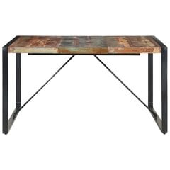 vidaXL virtuves galds, 140x140x75 cm, pārstrādāts masīvkoks цена и информация | Кухонные и обеденные столы | 220.lv