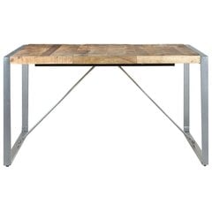 vidaXL virtuves galds, 140x140x75 cm, neapstrādāts mango koks cena un informācija | Virtuves galdi, ēdamgaldi | 220.lv