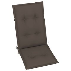 vidaXL dārza krēslu matrači, 2 gab., pelēkbrūni, 120x50x7 cm cena un informācija | Krēslu paliktņi | 220.lv