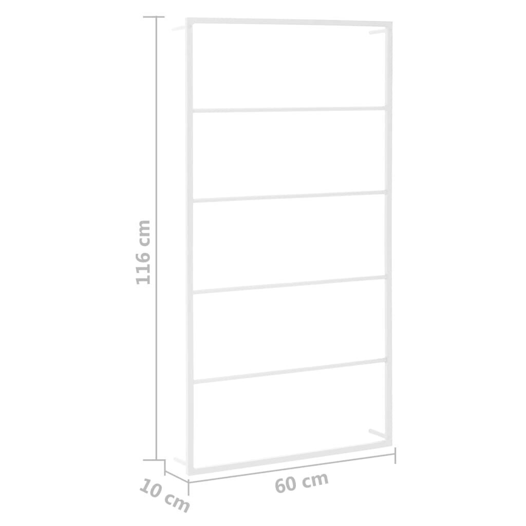 vidaXL dvieļu turētājs, balts, 60x10x116 cm, tērauds cena un informācija | Vannas istabas aksesuāri | 220.lv