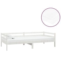 vidaXL dīvāngulta ar matraci, 90x200 cm, balta, priedes masīvkoks цена и информация | Кровати | 220.lv