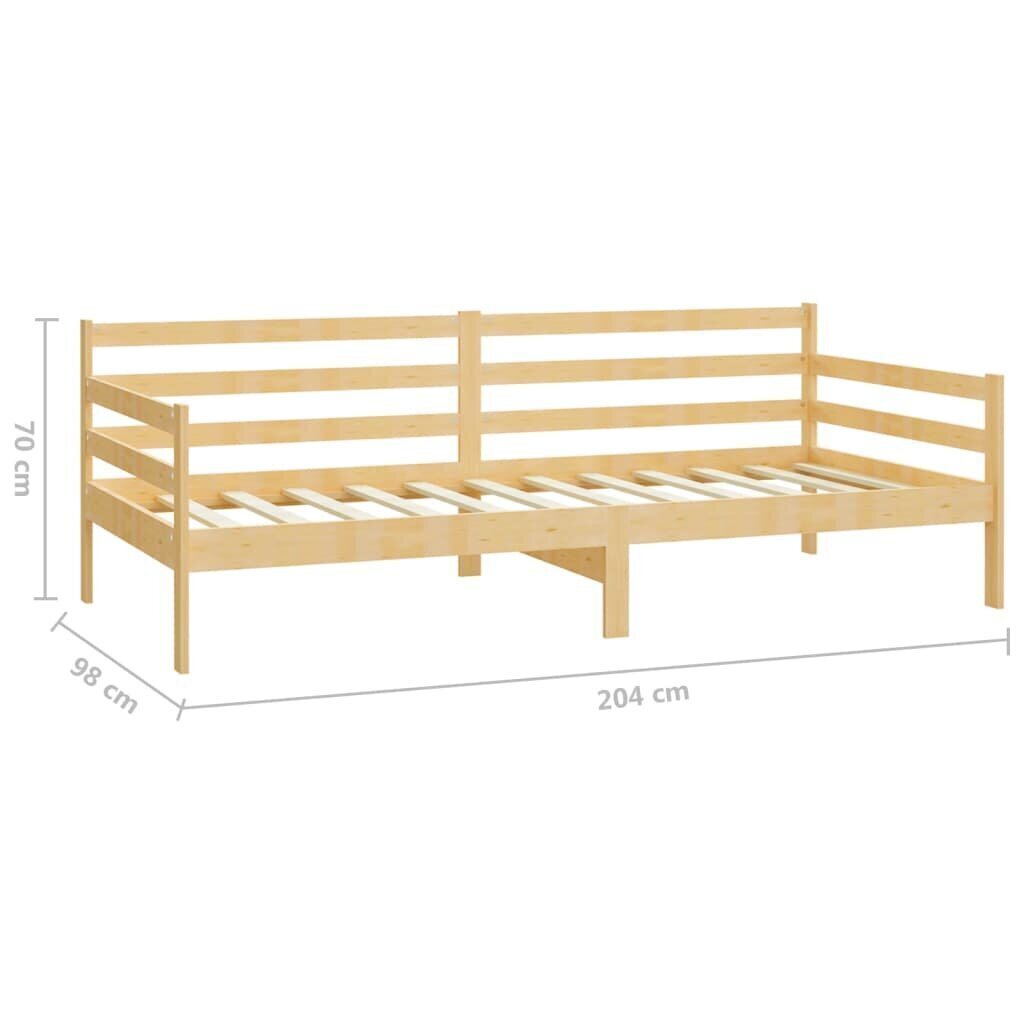 vidaXL dīvāngulta ar matraci, 90x200 cm, priedes masīvkoks cena un informācija | Gultas | 220.lv