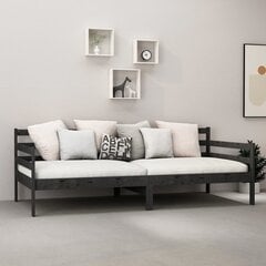 vidaXL dīvāngulta ar matraci, 90x200 cm, melna, priedes masīvkoks цена и информация | Кровати | 220.lv