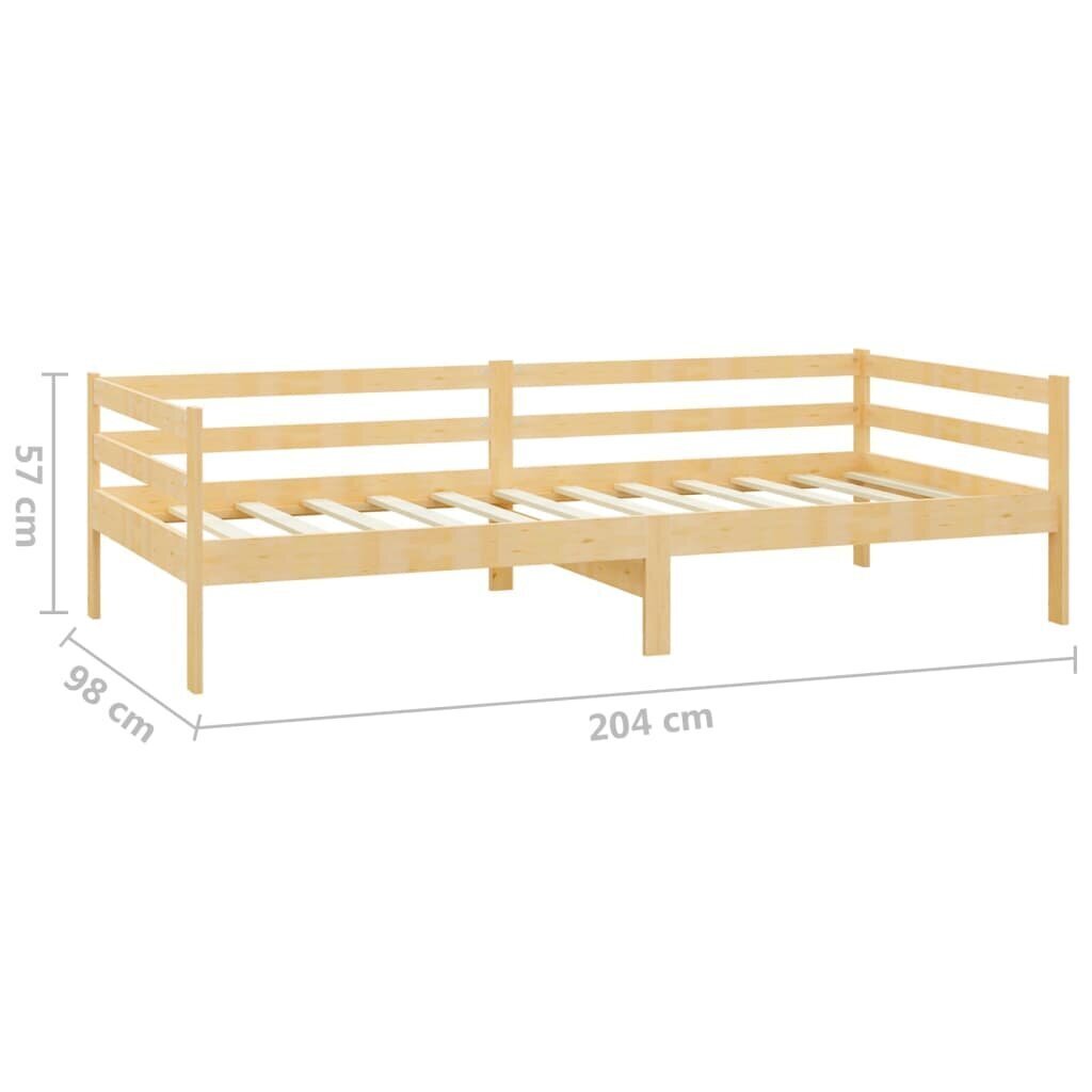 vidaXL dīvāngulta ar atvilktnēm, 90x200 cm, priedes masīvkoks cena un informācija | Gultas | 220.lv