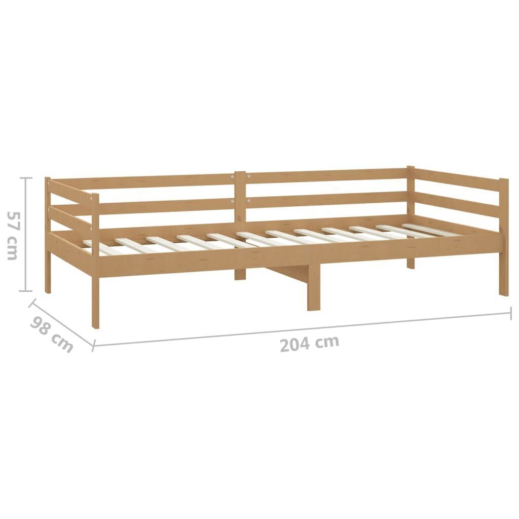 vidaXL dīvāngulta ar atvilktnēm, 90x200 cm, medus brūna, priedes koks cena un informācija | Gultas | 220.lv