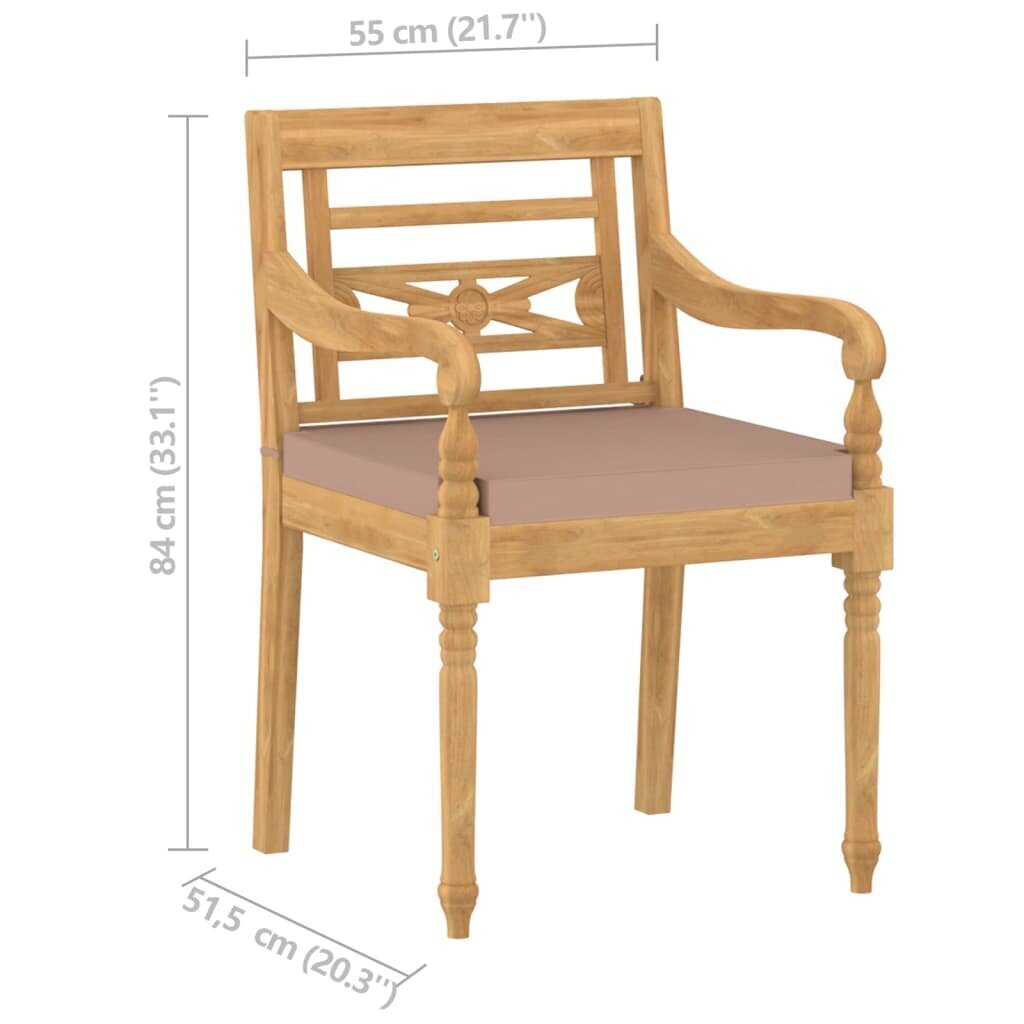 Dārza krēsli ar matračiem vidaXL, 4 gab. цена и информация | Dārza krēsli | 220.lv