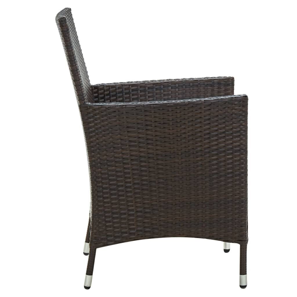 Dārza krēsli vidaXL, 2 gab., ar matračiem, brūni cena un informācija | Dārza krēsli | 220.lv