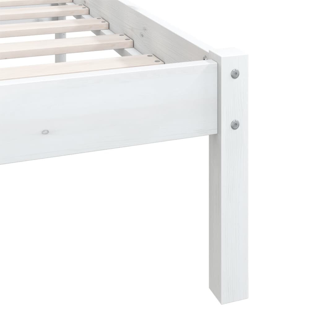 vidaXL gultas rāmis, balts, 120x200 cm, priedes masīvkoks цена и информация | Gultas | 220.lv