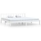 vidaXL gultas rāmis, balts, priedes masīvkoks, 200x200 cm cena un informācija | Gultas | 220.lv