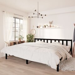 vidaXL gultas rāmis, melns, priedes masīvkoks, 200x200 cm cena un informācija | Gultas | 220.lv