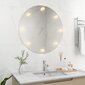 vidaXL sienas spogulis ar LED spuldzēm, bez rāmja, apaļš, stikls цена и информация | Spoguļi | 220.lv