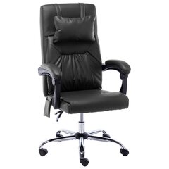 vidaXL Masāžas biroja krēsls, melns цена и информация | Офисные кресла | 220.lv