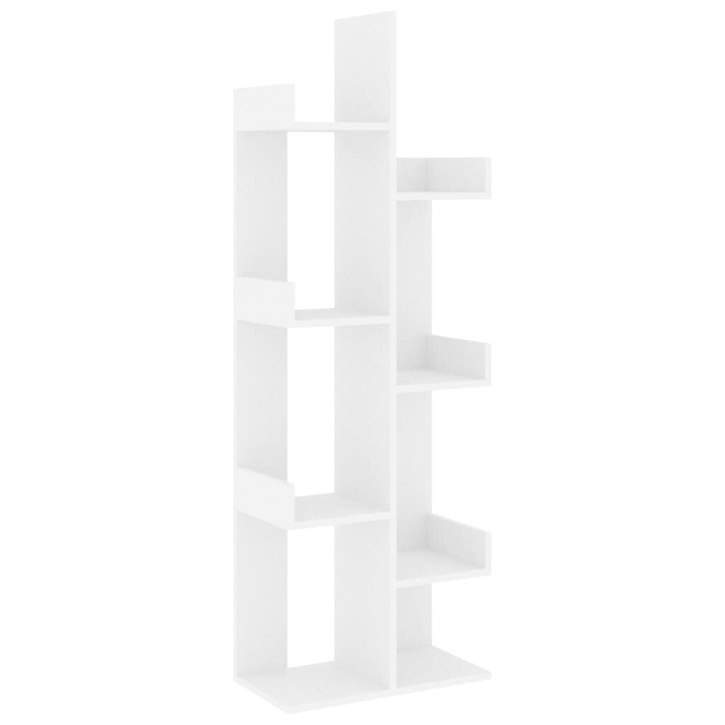vidaXL grāmatu plaukts, balts, 48x25,5x140 cm, skaidu plāksne цена и информация | Plaukti | 220.lv