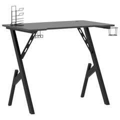 vidaXL datorspēļu galds, Y-formas kājas, melns, 90x60x75 cm cena un informācija | Datorgaldi, rakstāmgaldi, biroja galdi | 220.lv