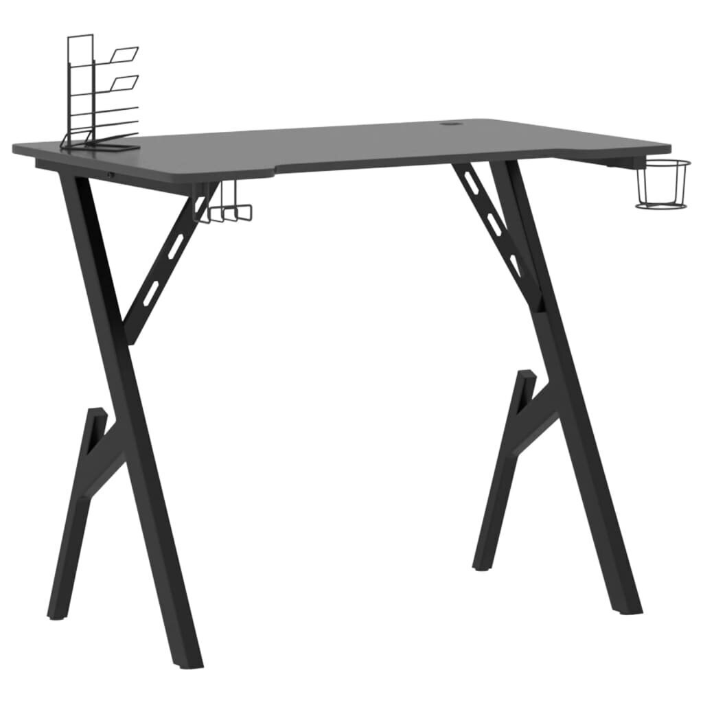 vidaXL datorspēļu galds, Y-formas kājas, melns, 90x60x75 cm цена и информация | Datorgaldi, rakstāmgaldi, biroja galdi | 220.lv