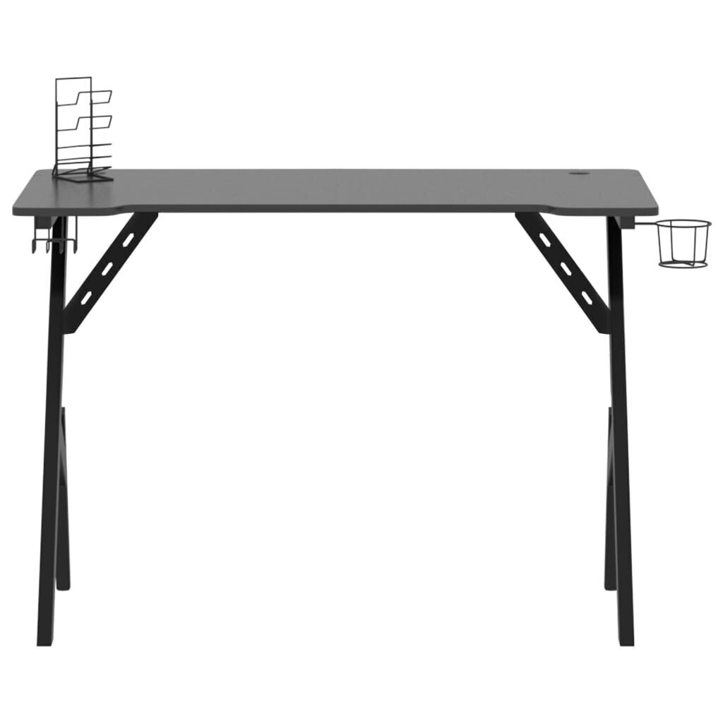 vidaXL datorspēļu galds, Y-formas kājas, melns, 110x60x75 cm cena un informācija | Datorgaldi, rakstāmgaldi, biroja galdi | 220.lv