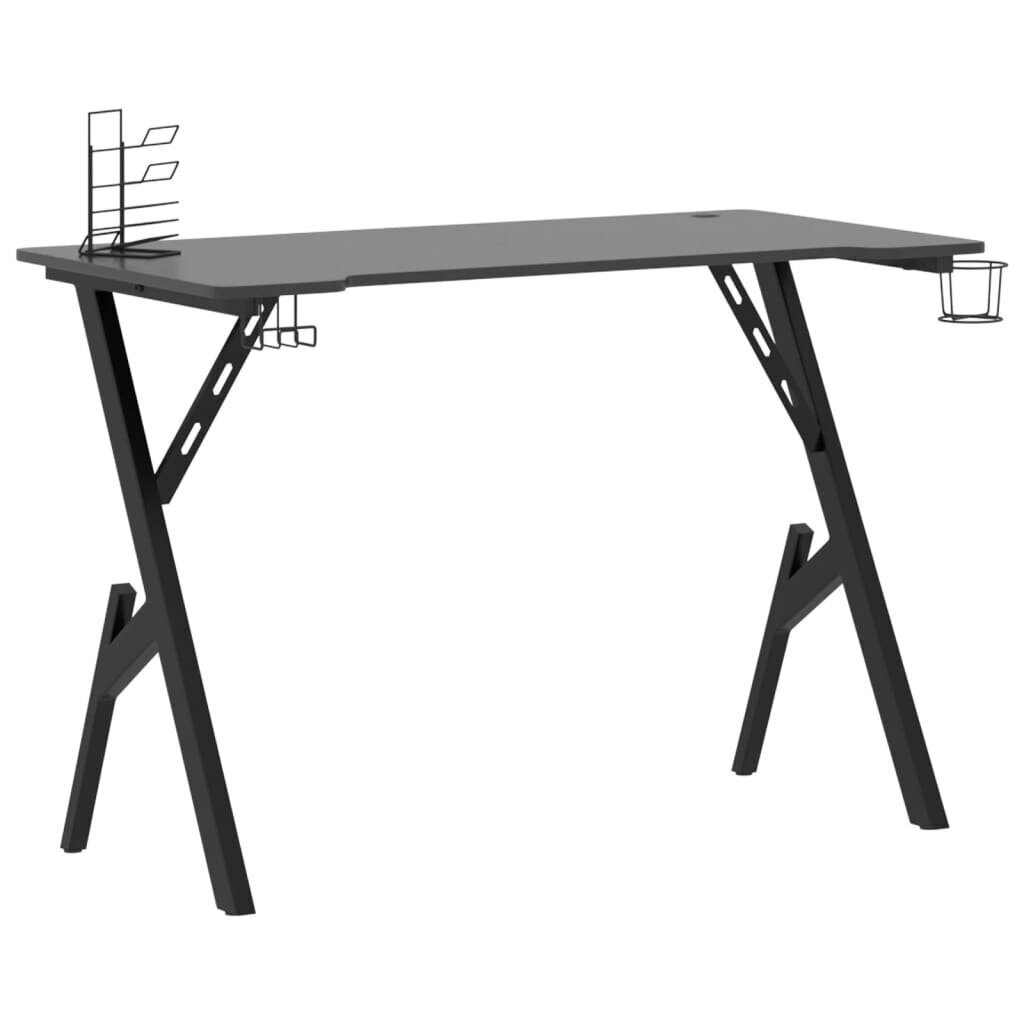 vidaXL datorspēļu galds, Y-formas kājas, melns, 110x60x75 cm цена и информация | Datorgaldi, rakstāmgaldi, biroja galdi | 220.lv