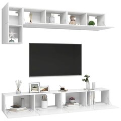 vidaXL 5-daļīgs TV skapīšu komplekts, balts, skaidu plāksne cena un informācija | TV galdiņi | 220.lv