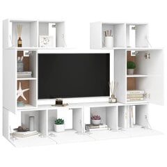vidaXL 6-daļīgs TV skapīšu komplekts, balts, skaidu plāksne цена и информация | Тумбы под телевизор | 220.lv