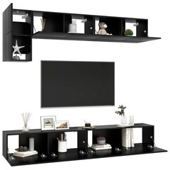 vidaXL 5-daļīgs TV skapīšu komplekts, melns, skaidu plāksne cena un informācija | TV galdiņi | 220.lv