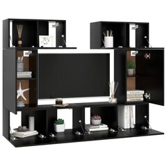 vidaXL 6-daļīgs TV skapīšu komplekts, melns, skaidu plāksne цена и информация | Тумбы под телевизор | 220.lv