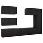 vidaXL 6-daļīgs TV skapīšu komplekts, melns, skaidu plāksne cena un informācija | TV galdiņi | 220.lv