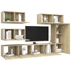 vidaXL 6-daļīgs TV skapīšu komplekts, ozolkoka krāsa, skaidu plāksne cena un informācija | TV galdiņi | 220.lv