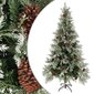 vidaXL Ziemassvētku egle ar čiekuriem, zaļa ar baltu, 225 cm, PVC, PE cena un informācija | Mākslīgās egles, vainagi, statīvi | 220.lv