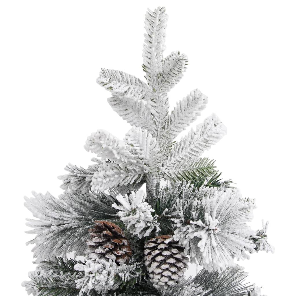 VidaXL Ziemassvētku egle ar čiekuriem, sniegu, 225 cm, PVC un PE цена |  220.lv