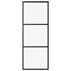 vidaXL bīdāmās durvis ar stiprinājumiem, stikls, alumīnijs, 76x205 cm цена и информация | Внутренние двери | 220.lv