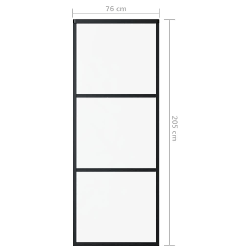 vidaXL bīdāmās durvis ar stiprinājumiem, stikls, alumīnijs, 76x205 cm cena un informācija | Iekšdurvis | 220.lv