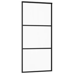 vidaXL bīdāmās durvis ar stiprinājumiem, stikls, alumīnijs, 90x205 cm цена и информация | Внутренние двери | 220.lv