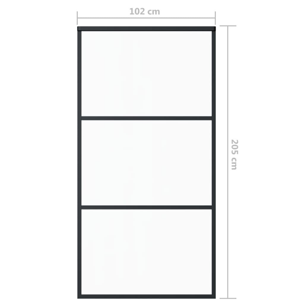 vidaXL bīdāmās durvis ar stiprinājumiem, stikls, alumīnijs, 102x205 cm cena un informācija | Iekšdurvis | 220.lv