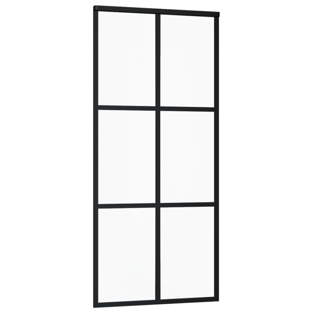 vidaXL bīdāmās durvis ar stiprinājumiem, stikls, alumīnijs, 90x205 cm цена и информация | Iekšdurvis | 220.lv
