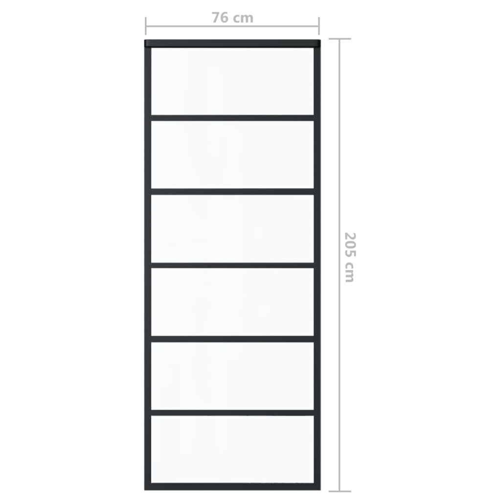 vidaXL bīdāmās durvis ar stiprinājumiem, stikls, alumīnijs, 76x205 cm цена и информация | Iekšdurvis | 220.lv