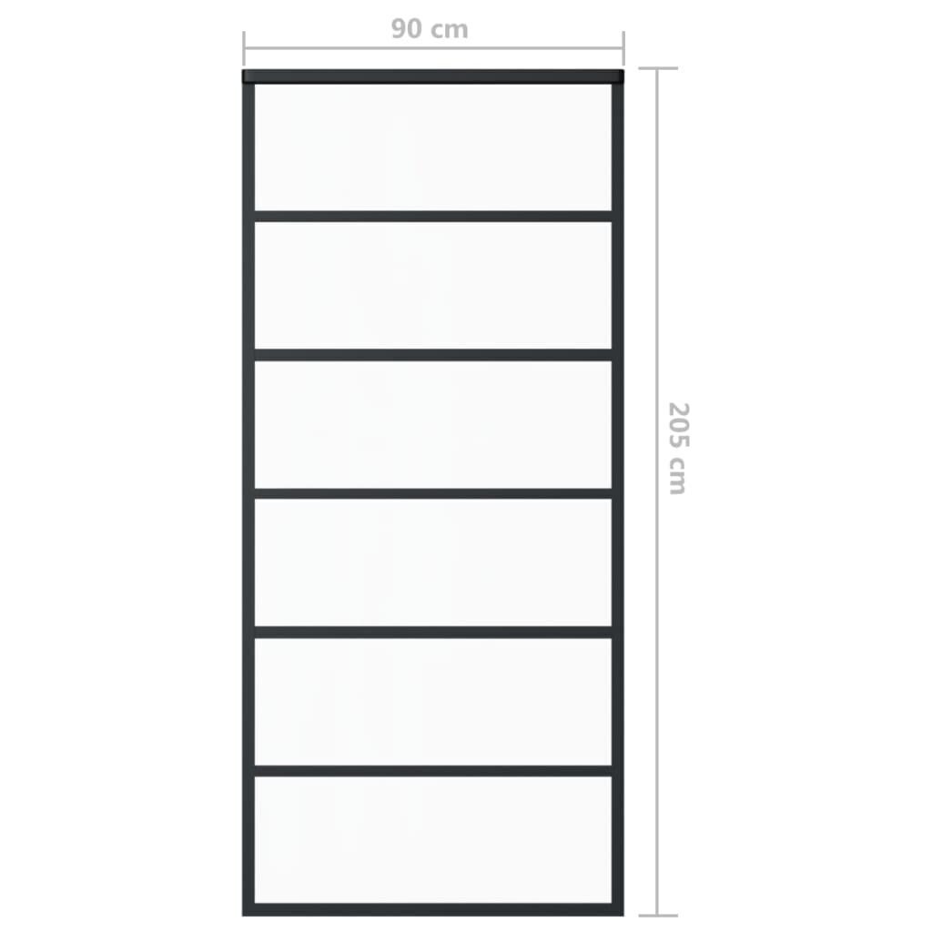 vidaXL bīdāmās durvis ar stiprinājumiem, stikls, alumīnijs, 90x205 cm цена и информация | Iekšdurvis | 220.lv