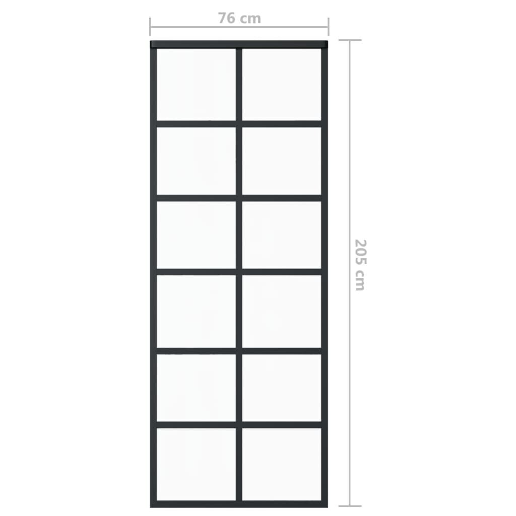 vidaXL bīdāmās durvis ar stiprinājumiem, stikls, alumīnijs, 76x205 cm cena un informācija | Iekšdurvis | 220.lv