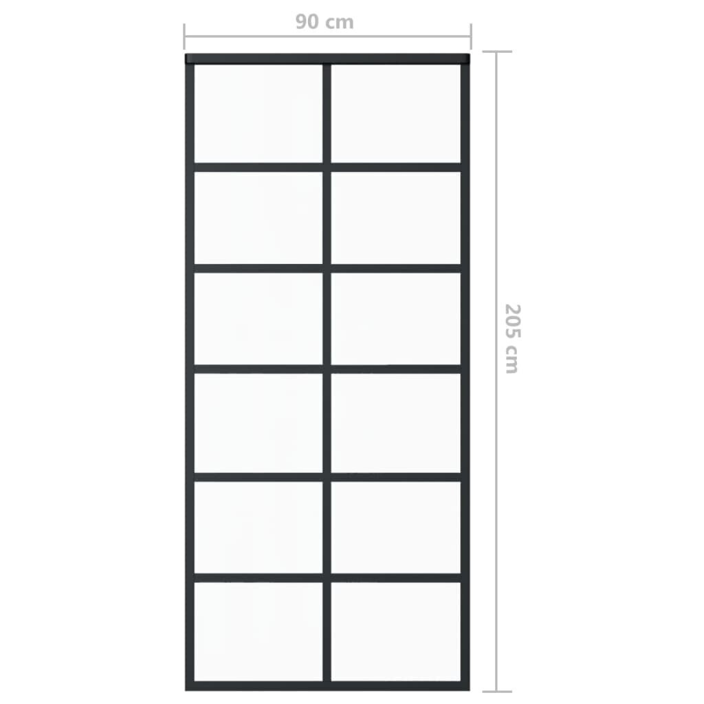 vidaXL bīdāmās durvis ar stiprinājumiem, stikls, alumīnijs, 90x205 cm cena un informācija | Iekšdurvis | 220.lv