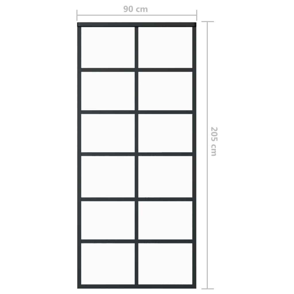 vidaXL bīdāmās durvis ar stiprinājumiem, stikls, alumīnijs, 90x205 cm цена и информация | Iekšdurvis | 220.lv