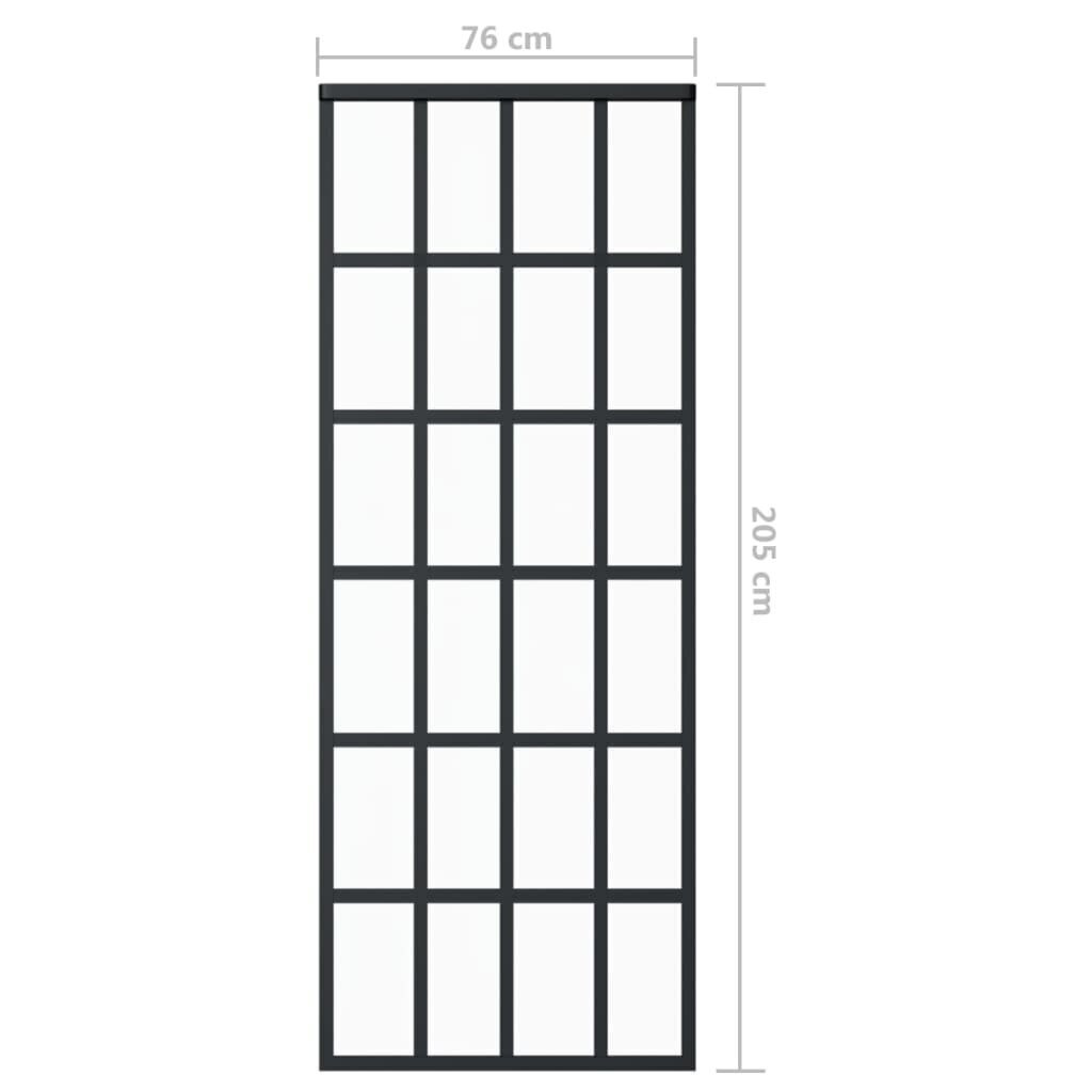 vidaXL bīdāmās durvis ar stiprinājumiem, stikls, alumīnijs, 76x205 cm cena un informācija | Iekšdurvis | 220.lv