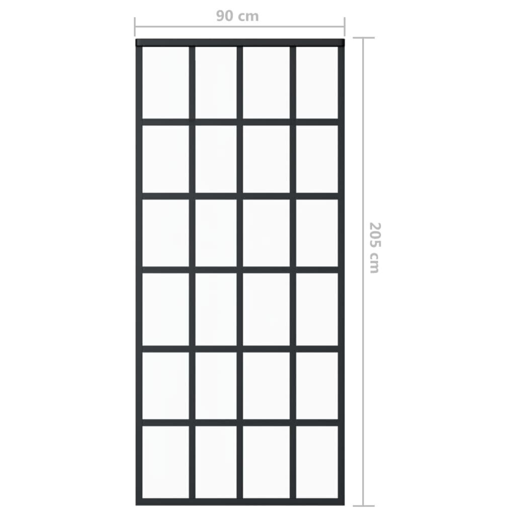 vidaXL bīdāmās durvis ar stiprinājumiem, stikls, alumīnijs, 90x205 cm cena un informācija | Iekšdurvis | 220.lv