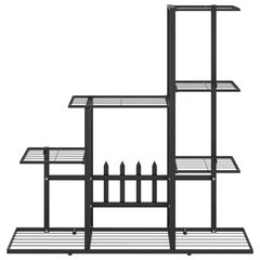 vidaXL 5 līmeņu puķu statīvs, 94,5x25x88 cm, melns metāls cena un informācija | Dārza instrumenti | 220.lv