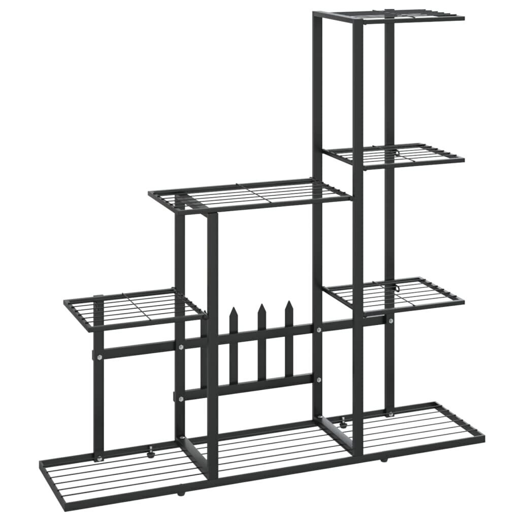 vidaXL 5 līmeņu puķu statīvs, 94,5x25x88 cm, melns metāls цена и информация | Dārza instrumenti | 220.lv
