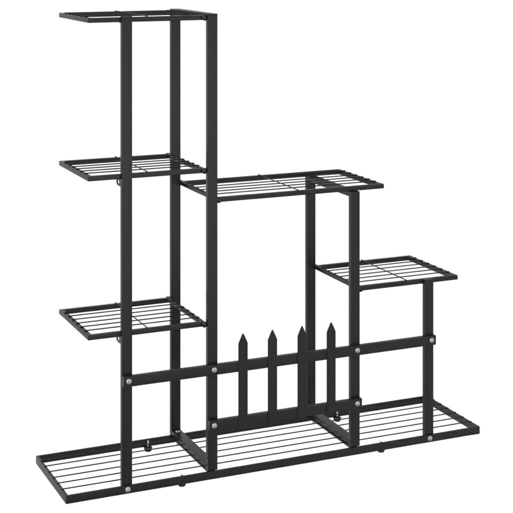 vidaXL 5 līmeņu puķu statīvs, 94,5x25x88 cm, melns metāls цена и информация | Dārza instrumenti | 220.lv