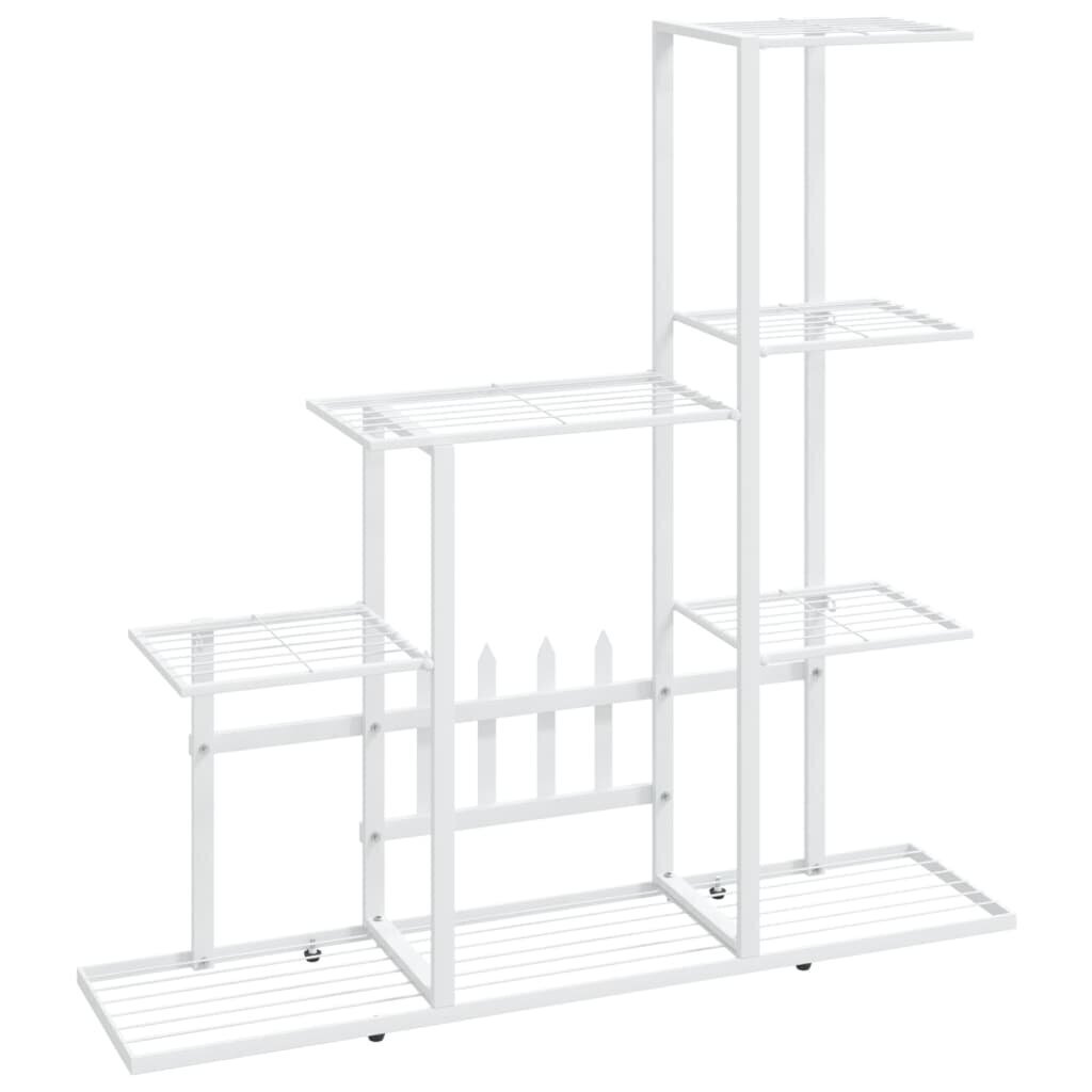 vidaXL puķu statīvs, 94,5x25x88 cm, balts metāls cena un informācija | Dārza instrumenti | 220.lv